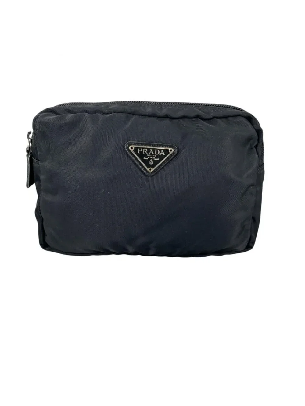 Prada Triangle Logo Pouch Nylon Black